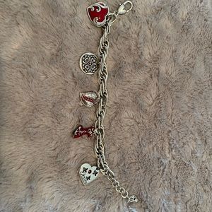 Silver-tone Heart Charm Bracelet